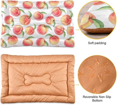 Emelivor Peaches Dog Cat Bed Washable Crate Pet Bed Anti-Slip Comfortable Crate Pet Puppy Bed Mat for Small Medium and Laege Dogs Cat, 18 x 24 Inch in Kuwait