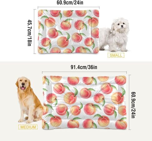 Emelivor Peaches Dog Cat Bed Washable Crate Pet Bed Anti-Slip Comfortable Crate Pet Puppy Bed Mat for Small Medium and Laege Dogs Cat, 18 x 24 Inch in Kuwait