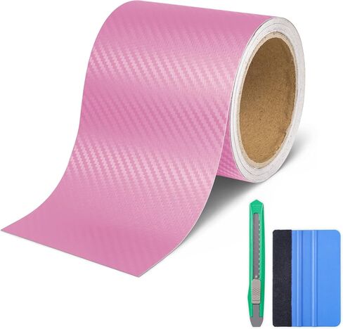 Lypumso Carbon Carbon Finyl Tape مع أدوات أدوات ، حذف الكروم حذف فينيل لفة لقب حافة باب حافة حافة الحرس النافذة الحامي (رمادي ثلاثي الأبعاد ، 2 × 30 قدمًا) in Kuwait