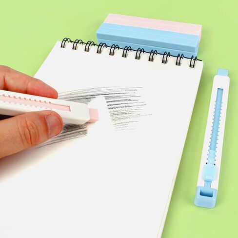 Retractable Erasers, Pack of 8 Eraser for Pencils,Assorted Color Mechanical Eraser Pen for School Office Home Supplies in Kuwait