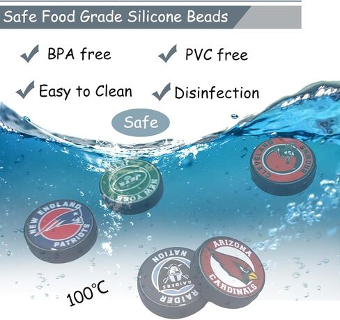 32 Pcs Football Silicone Focal Beads for Pens Bulk, Loose Rubber Rugby Helmet Shaped Bead for Beadable Beaded Pen Keychain Making in Saudi Arabia