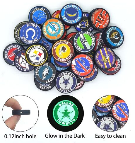 32 Pcs Football Silicone Focal Beads for Pens Bulk, Loose Rubber Rugby Helmet Shaped Bead for Beadable Beaded Pen Keychain Making in Saudi Arabia