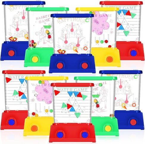 10 Pieces Handheld Water Game Arcade Ring Tables for Beach Toys Party Favor Fish Rings Fun Game for Different Ages Basketball Present for Men Pastime, Without Water (Fresh Style) in Saudi Arabia