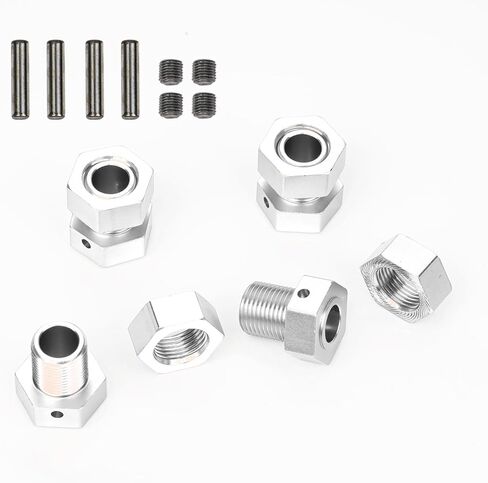 4 Set 17mm Thick Extended Aluminum Wheel Hex Nut Set Upgrade Kit for Arrma Outcast/Talion/Kraton/Notorious/Fireteam/Big Rock 6S BLX 4WD, Alloy 17mm Extended Wheel Hex and Nut W/Pins Alum AR310484 in Saudi Arabia