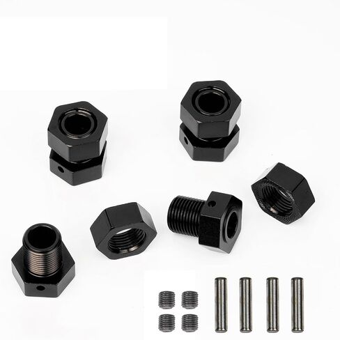 4 Set 17mm Thick Extended Aluminum Wheel Hex Nut Set Upgrade Kit for Arrma Outcast/Talion/Kraton/Notorious/Fireteam/Big Rock 6S BLX 4WD, Alloy 17mm Extended Wheel Hex and Nut W/Pins Alum AR310484 in Saudi Arabia