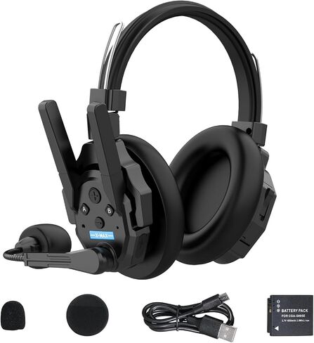 SYNCO XTalk XMax5 Wireless Intercom Headset System with Dual-Ear Design Telephone Headsets System Random Master Device,2.4GHz Full Duplex 500 M/1640 FT for 5-Person Team Communication in Saudi Arabia