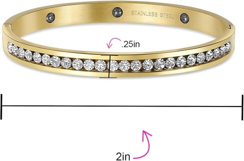قناة قابلة للتكديس مجموعة أبيض مكعب Zirconia CZ AAA Bangle سوار للنساء باللون الفضي أو الذهب من الفولاذ المقاوم للصدأ مثالي لحفلات الزفاف in Kuwait