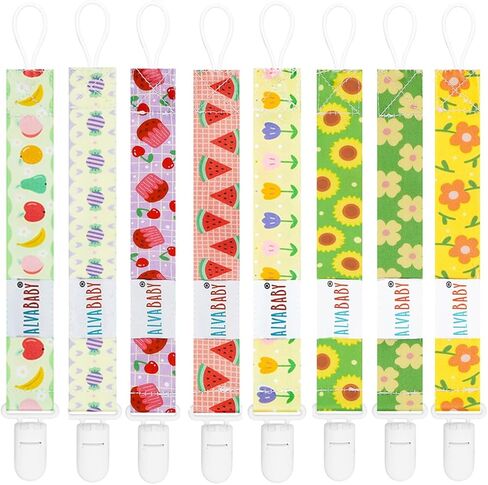 ALVABABY مشابك اللهاية للهالوين للأولاد والبنات المحايدين 8 عبوات من سلاسل حامل اللهاية بينكي باسي لمعظم اللهايات، وأنماط بينكي، وعضاضات الأطفال، والألعاب 8DBP05 in Kuwait