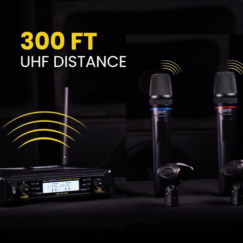 UHF -300D صوت لاسلكي رقمي - نظام ميكروفون مزدوج باليد in Saudi Arabia