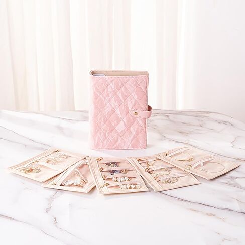 قضية منظم مجوهرات السفر ، هدايا التخرج للنساء للبنات ، Binder Binder Jewelery و Clear Velvet Pouch Howlery Bag for Rings Netlaces Earrings Bracelets in Saudi Arabia