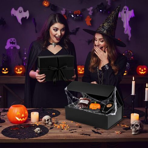 صندوق هدايا بيضاء فاخرة فاخرة مع غطاء ، 14 × 8.7x4.3 بوصة - الإغلاق المغناطيسي ، شريط الشريط والترحيب لأعياد الميلاد ، التخرج ، حفلات الزفاف in Kuwait