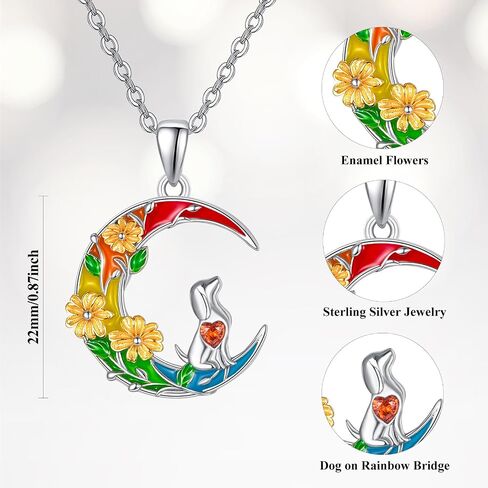 AENEAS Rainbow Bridge Cat Memorial Gifts Necklace Sterling Silver Jewelry Pet Memorial Gifts for Loss of Cat Angel Wings Bereavement Gifts Sympathy in Saudi Arabia