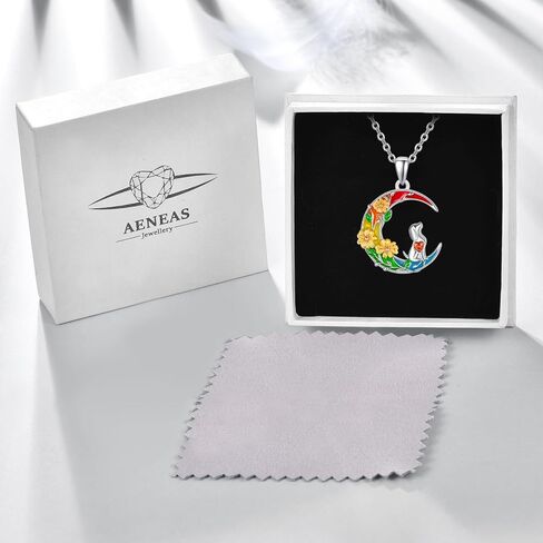 AENEAS Rainbow Bridge Cat Memorial Gifts Necklace Sterling Silver Jewelry Pet Memorial Gifts for Loss of Cat Angel Wings Bereavement Gifts Sympathy in Saudi Arabia