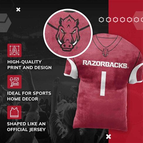 NORTHWEST NCAA Jersey Cloud Pillow - Poly Cotton Blend - Premium Soft Material - Elevate Fandom with Basketball Fan Flair (Ohio State Buckeyes - Red) in Saudi Arabia