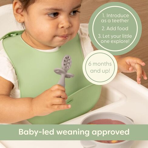 Upward Baby 3 pack Silicone Baby Feeding Spoon with Anti Choke Barrier - Baby Spoons Self Feeding 6 Months, First Stage Infant Supplies and Toddler Utensils, Baby Led Weaning Soft-Tip Training Spoon in Saudi Arabia