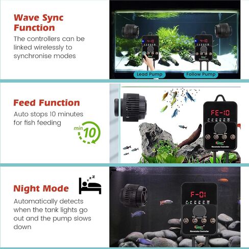 Hygger Flow Flow Aquarium Wave Maker 24/7 MODE DC DC HAPTER MAGNECTER BOWERAD FISH WAVEMAKE in Kuwait