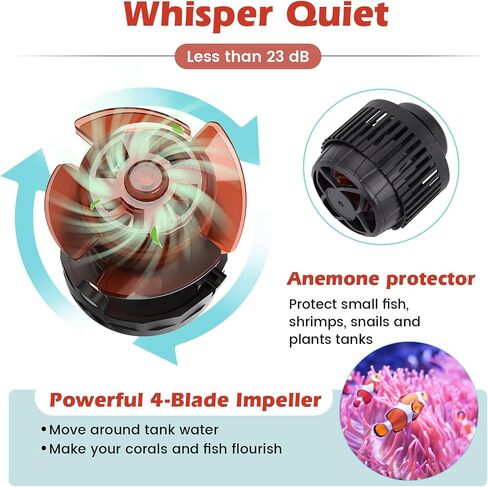 Hygger Flow Flow Aquarium Wave Maker 24/7 MODE DC DC HAPTER MAGNECTER BOWERAD FISH WAVEMAKE in Kuwait