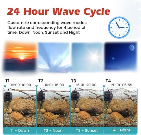 Hygger Flow Flow Aquarium Wave Maker 24/7 MODE DC DC HAPTER MAGNECTER BOWERAD FISH WAVEMAKE in Kuwait