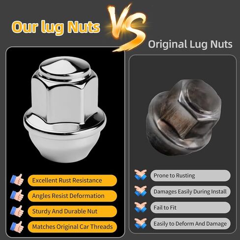 M14x1.5 مصور العروة المصممة لذاكرة RAM 1500/Grand Cherokee/Jeep Wrangler/Dodge Charger/Chevy Camaro/Impala/Corvette ، Wheel Lug Nuts ، M14x1.5 Chrome Truck Nuts ، 611-330 611-331 7/8 "HEX 20PCS in Kuwait