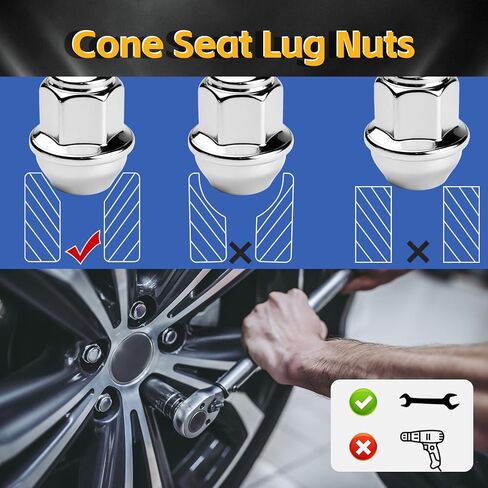 M14x1.5 مصور العروة المصممة لذاكرة RAM 1500/Grand Cherokee/Jeep Wrangler/Dodge Charger/Chevy Camaro/Impala/Corvette ، Wheel Lug Nuts ، M14x1.5 Chrome Truck Nuts ، 611-330 611-331 7/8 "HEX 20PCS in Kuwait