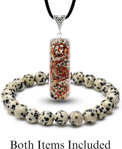 مجموعة حماية ثلاثية مجموعة وسوار. سوار orgonite crystal قلادة وحجر. هدية المجوهرات لليوغا والتأمل والشفاء و reiki in Kuwait