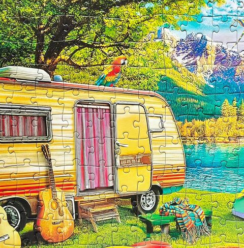 Large Piece 300 Piece Puzzle for Adults Seniors and Kids - Camping by The Lake in Kuwait