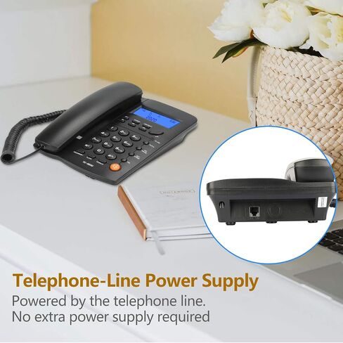 Telephone Landline Phones, Balck Corded landline Phone for Home, Office Telephone Home Phone with Functional Keys/Adjustable Volume for Office/Hotel in Kuwait