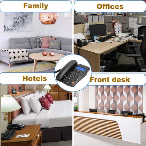 Telephone Landline Phones, Balck Corded landline Phone for Home, Office Telephone Home Phone with Functional Keys/Adjustable Volume for Office/Hotel in Kuwait