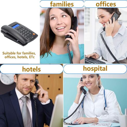 Telephone Landline Phones, Balck Corded landline Phone for Home, Office Telephone Home Phone with Functional Keys/Adjustable Volume for Office/Hotel in Kuwait