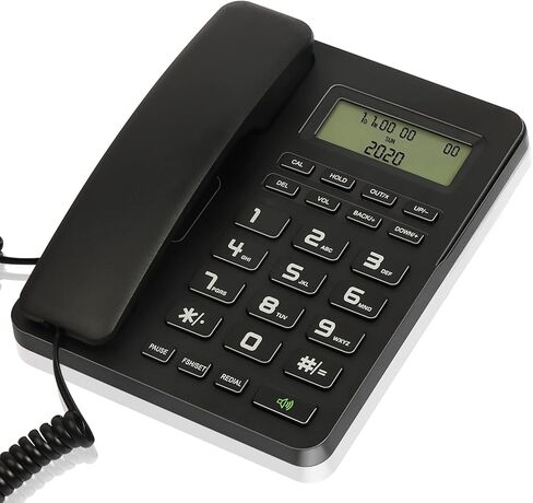 Telephone Landline Phones, Balck Corded landline Phone for Home, Office Telephone Home Phone with Functional Keys/Adjustable Volume for Office/Hotel in Kuwait