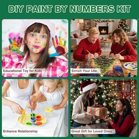 cviokrdu 4 Pack Framed Paint by Numbers Kit for Adults, Fruit Paint by Number for Beginners, DIY Easy Acrylic Oil Painting Kits on Canvas for Home Wall Decor (8x8inch) in Kuwait