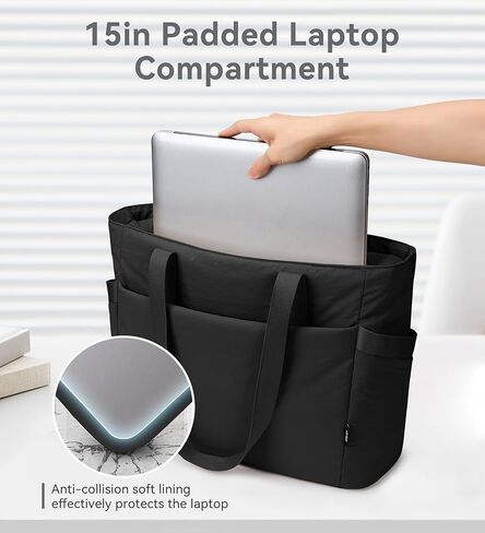 KALIDI Large Tote Bag for Women with Zipper, Quilted tote bag with Compartments,Laptop Casual Handbag Oversize Shoulder Bag in Kuwait