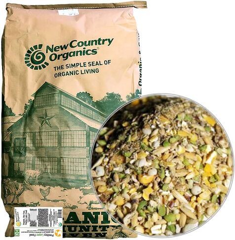 New Country Organics | Wheat-Free Chicken Feed 40lbs | Layer Feed for Laying Hens | Gluten-Free and Soy-Free | 17% Protein | Certified Organic and Non-GMO Chicken Food | 40 lbs in Saudi Arabia