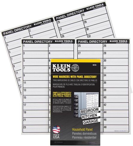Klein Tools 56255 Wire Markers, Household Electric Panel w/Directory (Pack of 2) in Kuwait