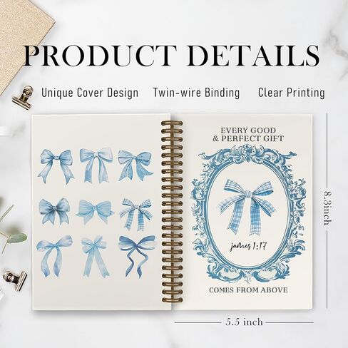 Pink Christian God Says You Are Beautiful Spiral Notebook, Pink Bow Journal Notebook, Bible Journal Notebooks, Coquette Christian Scripture Office Supplies Gifts for Women Girls, 5.5X8.3 Inch in Kuwait