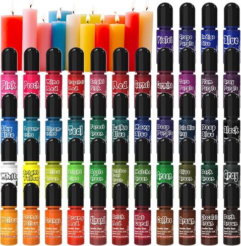Candle Dye - 36 Vivid Colors Candle Making Supplies, High Concentration Liquid Oil-Based Color Dye for Soy Gel Wax, Beeswax, Halloween Deacoraing Candles Crafts Making - 10ml in Saudi Arabia