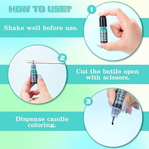 Candle Dye - 36 Vivid Colors Candle Making Supplies, High Concentration Liquid Oil-Based Color Dye for Soy Gel Wax, Beeswax, Halloween Deacoraing Candles Crafts Making - 10ml in Saudi Arabia