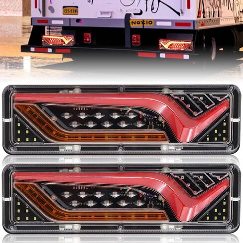 Trailer Tail Lights, LED Truck Tail Light, Sequential Flowing Tail Light, 12V Turn Signal Parking Reverse Brake Running lights modes five-in-one. for Truck Trailer Boat Pickup RV, 2Pcs in Kuwait