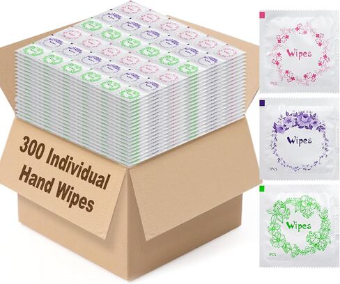 Wet Wipes Travel Size Individual Hand Wipes,Wedding Wet Wipes,Wet Wipes Individually Wrapped Bulk Cleansing Travel Size Wipes for Wedding Barbecue Homeless 150 in Kuwait