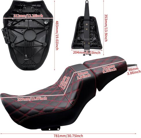 HDBUBALUS Motorcycle Driver Passenger Seat Two up Seat Fit For Harley Nightster RH975 Nighster Special RH975S 2022-up Black in Saudi Arabia