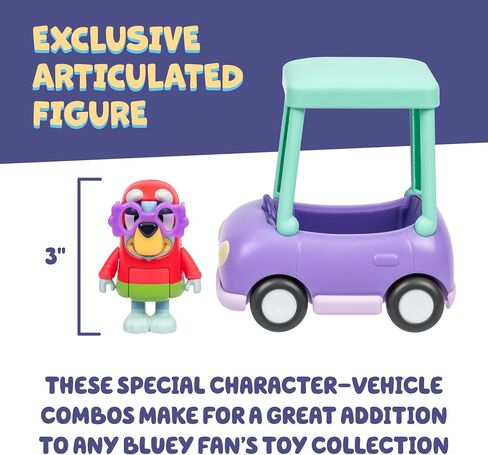 Bluey Vehicle Set – 4-Pack Includes Garbage Truck, Convertible, Family Car & Ice Cream Van, Official Bluey Toys for Kids Ages 3+ in Saudi Arabia