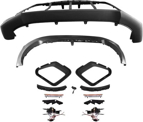 Front Lower Bumper Grille Compatible with 2023-2024 Kia Soul LX/S with Chrome Trim, OEM #86530K0AA0 - Direct Replacement - Black & Silver in Saudi Arabia