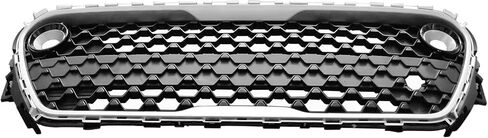 Front Lower Bumper Grille Compatible with 2023-2024 Kia Soul LX/S with Chrome Trim, OEM #86530K0AA0 - Direct Replacement - Black & Silver in Saudi Arabia