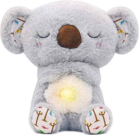 Breathing Stuffed Animal, Mush Plushies for Anxiety and Sleep, Breathing Plush, Four Gear Adjustment, Volume Control, Rhythmic Breathing Motion with Music Lights, for Newborns 0+ Months in Kuwait
