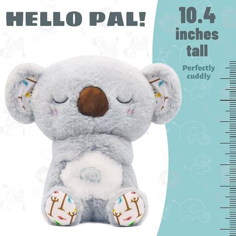 Breathing Stuffed Animal, Mush Plushies for Anxiety and Sleep, Breathing Plush, Four Gear Adjustment, Volume Control, Rhythmic Breathing Motion with Music Lights, for Newborns 0+ Months in Kuwait