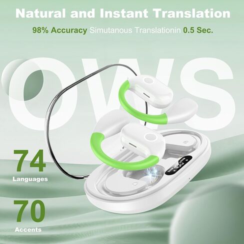 Language Translator Earbuds, 3-in-1 AI Translation Earbuds Real-time Language Translating Earphones with 144-language & Accents, Two-Way TWS Earbuds Long Battery Life for Travel and Learning - Black in Saudi Arabia