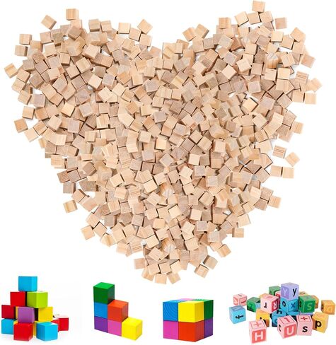 50 Pack 2 Inch Wood Blocks for Crafts, Unfinished Wooden Cubes Block, Solid Square Wood Cubes for Painting and Crafts and DIY Projects in Saudi Arabia