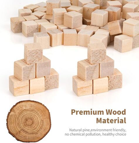 50 Pack 2 Inch Wood Blocks for Crafts, Unfinished Wooden Cubes Block, Solid Square Wood Cubes for Painting and Crafts and DIY Projects in Saudi Arabia