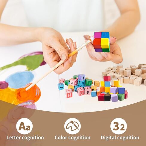 50 Pack 2 Inch Wood Blocks for Crafts, Unfinished Wooden Cubes Block, Solid Square Wood Cubes for Painting and Crafts and DIY Projects in Saudi Arabia