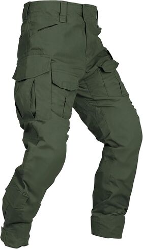 Men's Hiking Pants Water Resistant Tactical Pants Breathable Ripstop Work Cargo Pants with 10 Pockets No Belt in Kuwait